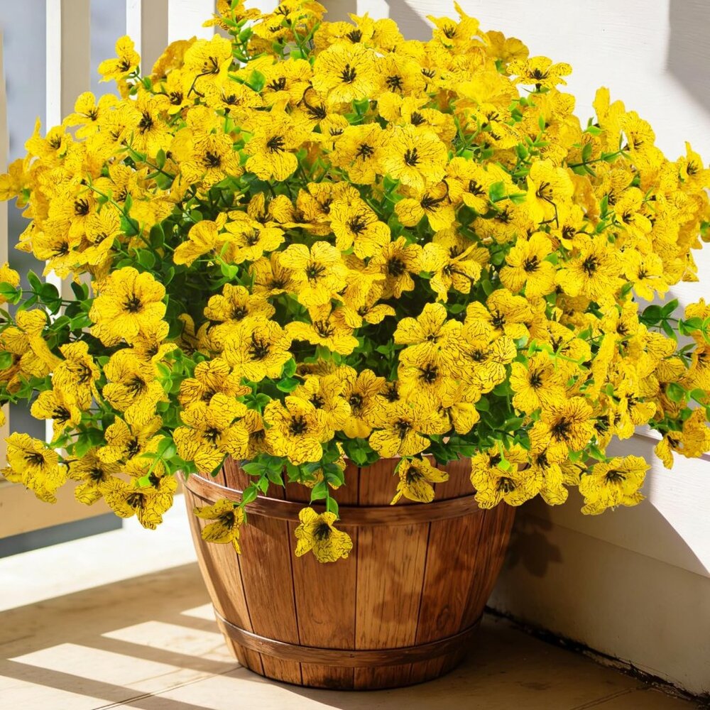20-Bundles Yellow Artificial Greenery Flowers Hanging Plants Home Decoration